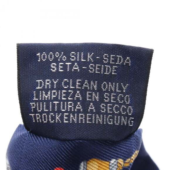 Hermes Hermès Twilly "Les Cles a Pois" Silk Scarf for Women, Navy Blue, Multi... - Picture 4 of 4